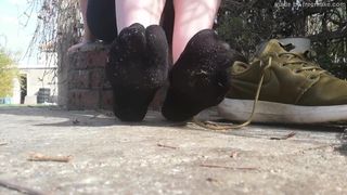Dirty and Sweaty Trainer and Sock Removal