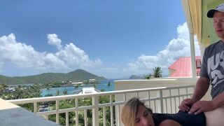 Walmart Tinder Slut Rides on Balcony in Virgin Islands