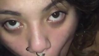Pierced Up Slut Blowing Rod And Wanting To Fuck!!!