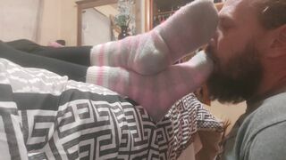 Jerking off to my wifes kinky socks