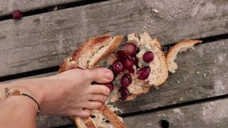 Here is your Breakfast, Enjoy! | Crushing Moldy Bread with Grape