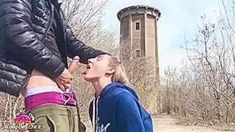 Blonde Oral Sex Massive Wang And Jizz In Mouth Outdoor