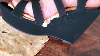 Food Stomp Custom Bread Barefoot High Heel Wedge Femdom Fan Order