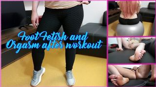 sweaty feet and fingering cumming after gym workout