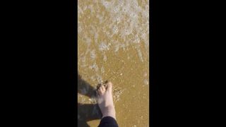 Public Feet Display at the Beach, Watch my Toes get Sleazy- Bizarre Tape Foot Couple