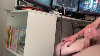 Tattooed Gamer Stud Loudly Cumming and Moans For You While Gaming