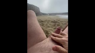 Schlong slapping, ball squeezing:getting hard at the beach!