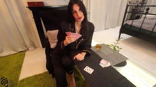 Playing cards with a cute stepmom