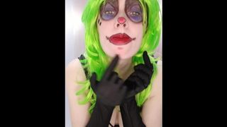 Dirty Jennifer Wears Clown Makeup & Pies Herself with Shaving Foam.
