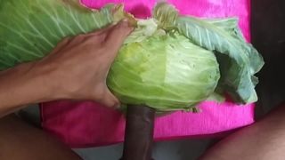 Playing With Cabbage With My Horny Large Ebony Meat And Balls For Slutty Desire part-one