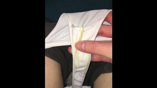 Bitch shows her Slutty Panties. Slutty thong and pissing