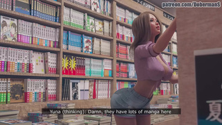 DobermanStudio Yuna Episode three delicious monstrous behind with perfect massive boobies fucking hard in the library alluring thirsty mouth bum drilled