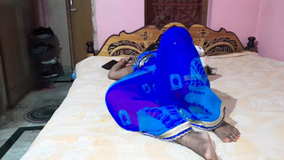Indian bhabi wear blue saree and fuck hard by devar