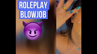 ROLEPLAY alluring hispanic catching you with a boner for being spying her and do a perfect bj to you