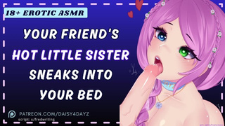 ASMR || Friend's Cute College Sister Sneaks into Your Bed [Slutty Whispers] [Audio Roleplay]