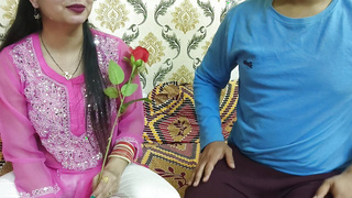 Indian ravishing hubby ex-wife celebrate special Valentine week Happy Rose day nasty talk in hindi voice saara give footjob