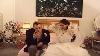 A busty French bride gets a hard core fuck from her new man