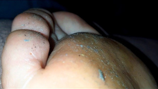 Full vid - worshipping extremely naughty feet, eating sock lint, fluff and filth off her soles