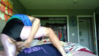 T-SLUT Naughty Cum-shot from Bum in Anal SPANDEX pantyhose