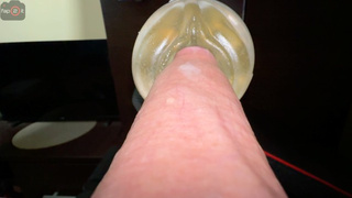 Dude Moaning while Fucking Fleshlight until Cream pie with Naughty Talk and Intense Cumming - fap2it