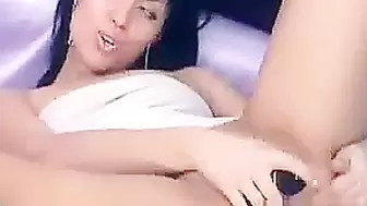 Hot Latina hard dildo fuck